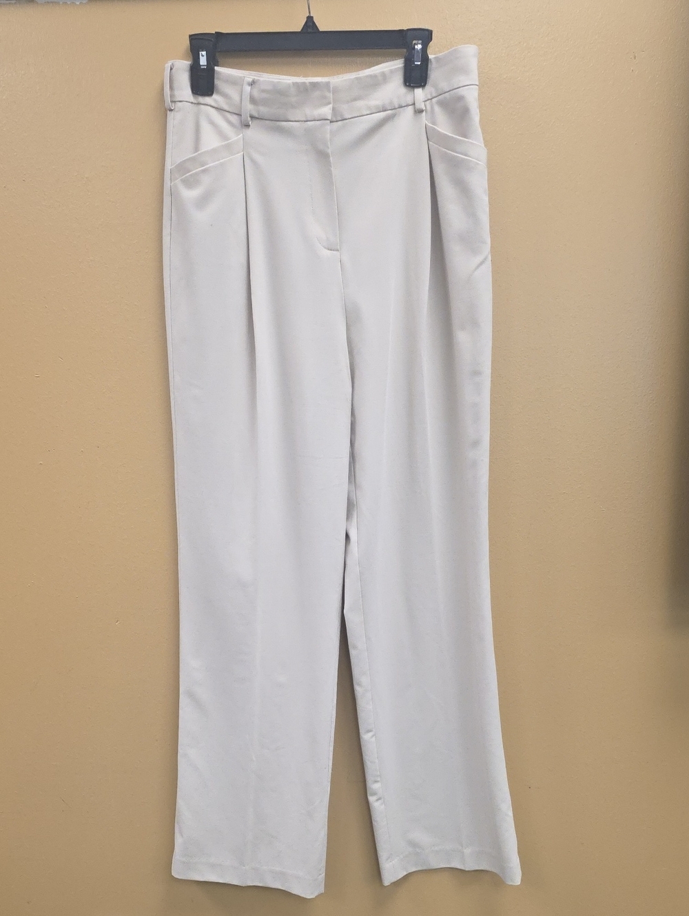 Calvin Klein Cream Wide-Leg Trousers